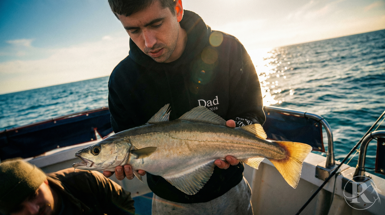 We had a great morning off Eastbourne with Kestrel Warrior Fishing Trips, trolling and jigging in calm seas and a gentle sunrise., East Sussex